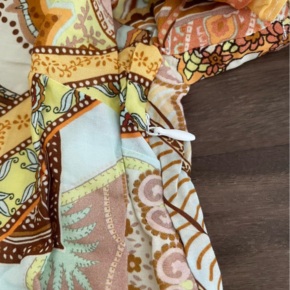 ANTHROPOLOGIE Farm Rio V Neck Flutter Sleeve Dress - Picture 8 of 15